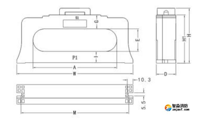 閉口式，方孔100A-630A外形尺寸圖